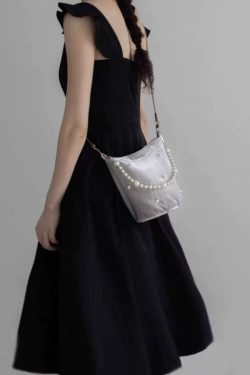 2025 Women's Chinese-Style High-End Pearl Velvet Bucket Bag - Niche Design Shoulder Crossbody Bag