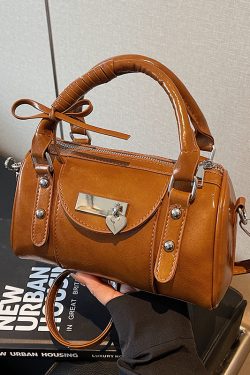 2025 Women's High-End Ballet Bowling Bag - Sweet Cool Crossbody Boston Handbag for Chic Fashion Style