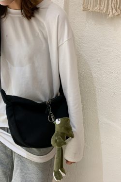 2025 Women's Large Capacity Canvas Shoulder Crossbody Bag - Solid Color Versatile Casual Style