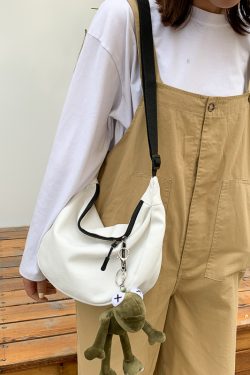 2025 Women's Large Capacity Canvas Shoulder Crossbody Bag - Solid Color Versatile Casual Style