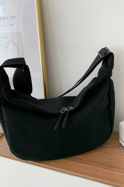 2025 Women's Large Capacity Canvas Shoulder Crossbody Bag - Solid Color Versatile Casual Style