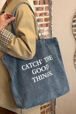 2025 Women's Large Capacity Denim Canvas Tote Bag, Casual Versatile Shoulder Bag in Trendy Style