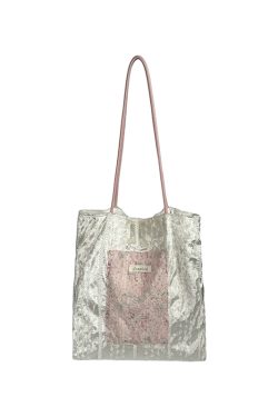 2025 Women's Pearl Luster Lace Canvas Bag - Large Capacity Commuter Tote Shoulder Bag for Students