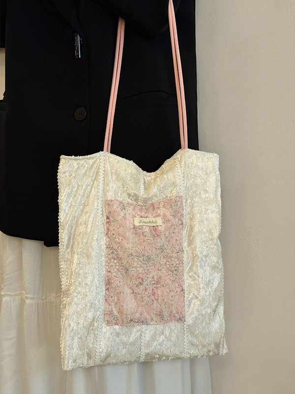 2025 Women's Pearl Luster Lace Canvas Bag - Large Capacity Commuter Tote Shoulder Bag for Students 2025 Women's Pearl Luster Lace Canvas Bag - Large Capacity Commuter Tote Shoulder Bag for Students