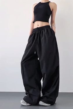 2025 Women's Red Cargo Pants - American Style Loose Parachute Pants, Slimming Drape, Hip-Hop Casual Sportswear