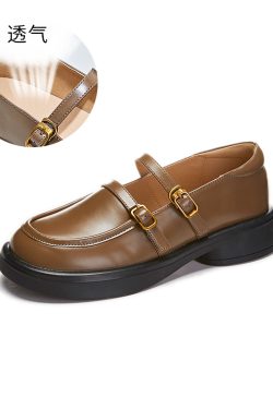 3.2 cm Soft Sole Genuine Leather Mary Jane Shoes for Women - Italian Style Comfortable Spring Footwear