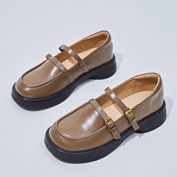 3.2 cm Soft Sole Genuine Leather Mary Jane Shoes for Women - Italian Style Comfortable Spring Footwear 3.2 cm Soft Sole Genuine Leather Mary Jane Shoes for Women - Italian Style Comfortable Spring Footwear