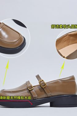 3.2 cm Soft Sole Genuine Leather Mary Jane Shoes for Women - Italian Style Comfortable Spring Footwear