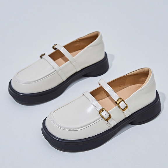 3.2 cm Soft Sole Genuine Leather Mary Jane Shoes for Women - Italian Style Comfortable Spring Footwear 3.2 cm Soft Sole Genuine Leather Mary Jane Shoes for Women - Italian Style Comfortable Spring Footwear