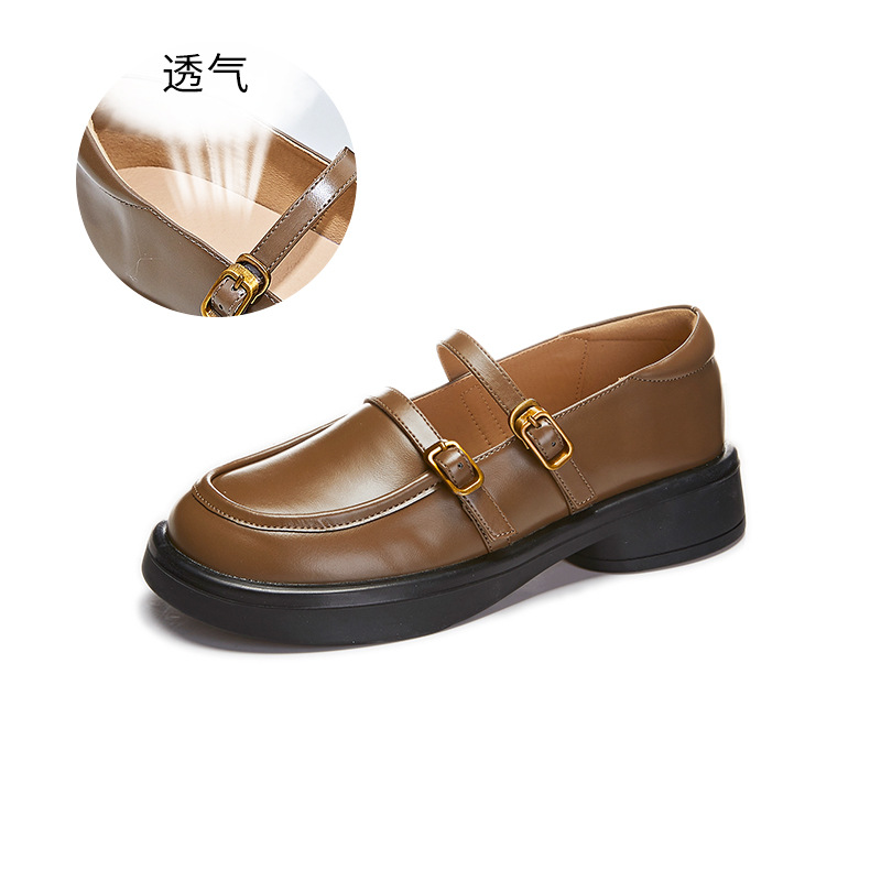 3.2 cm Soft Sole Genuine Leather Mary Jane Shoes for Women - Italian Style Comfortable Spring Footwear 3.2 cm Soft Sole Genuine Leather Mary Jane Shoes for Women - Italian Style Comfortable Spring Footwear