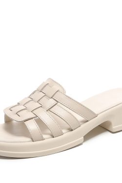 3.5 cm Italian-Style Soft Sole Handmade Woven Sandals - Comfortable Summer Korean Version