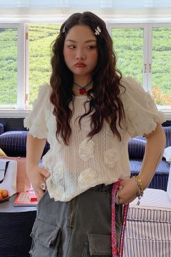 3D Floral Lace T-Shirt for Women, Short Sleeve, Summer 2025 Unique Design, Y2K Inspired Top