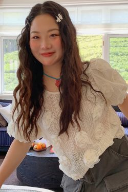 3D Floral Lace T-Shirt for Women, Short Sleeve, Summer 2025 Unique Design, Y2K Inspired Top