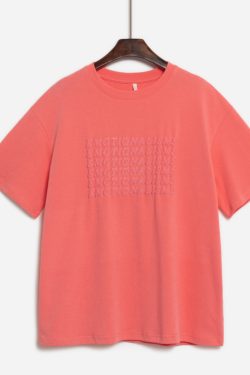 3D Letter Short Sleeve T-Shirt for Women - Loose Fit Summer Top - Trendy 2025 Style