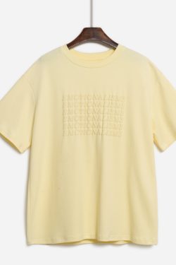 3D Letter Short Sleeve T-Shirt for Women - Loose Fit Summer Top - Trendy 2025 Style