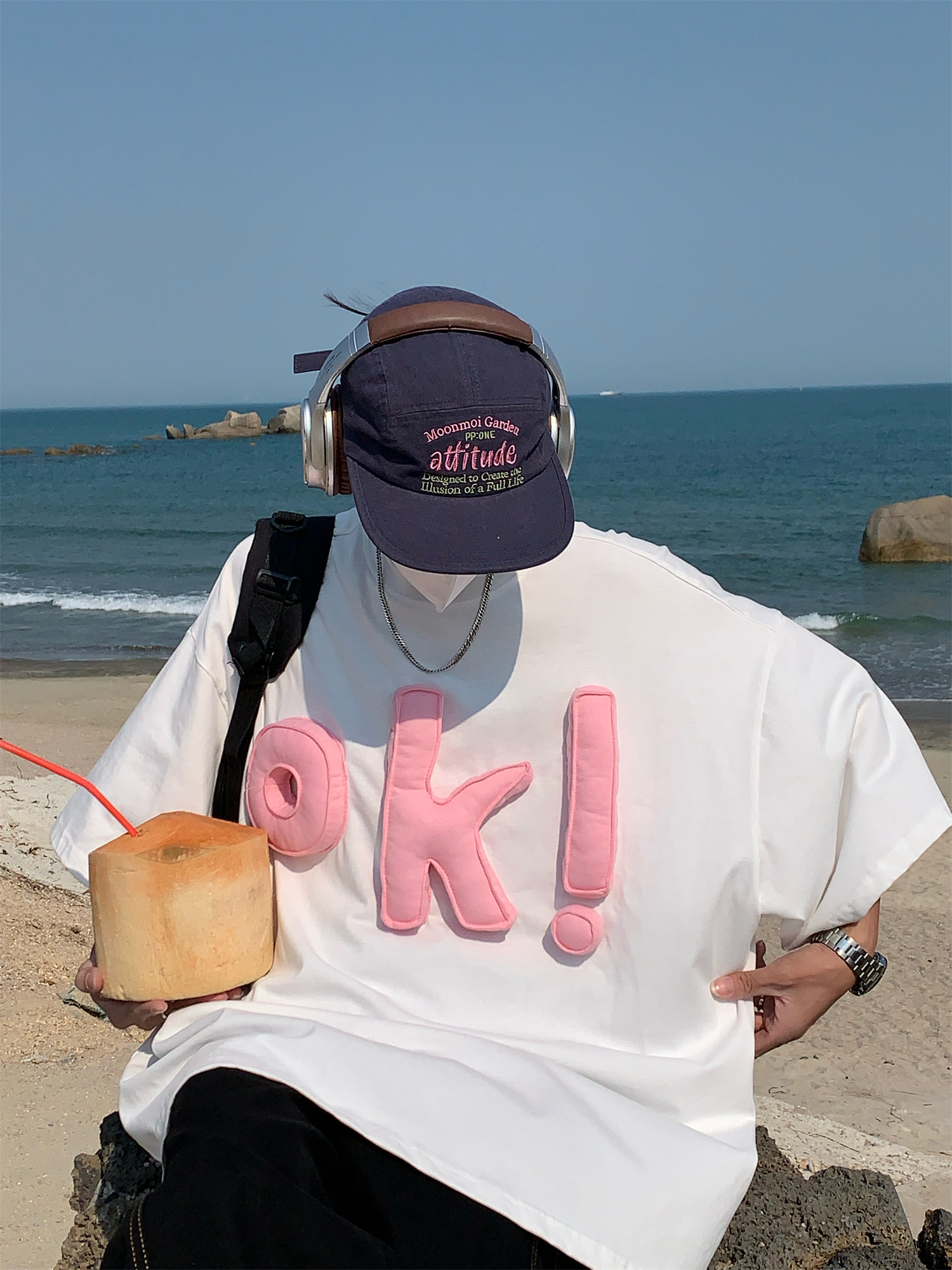 3D OK Letter Printed Short Sleeve T-Shirt for Men and Women, Casual Summer Loose Fit Vintage Style Tee 3D OK Letter Printed Short Sleeve T-Shirt for Men and Women, Casual Summer Loose Fit Vintage Style Tee