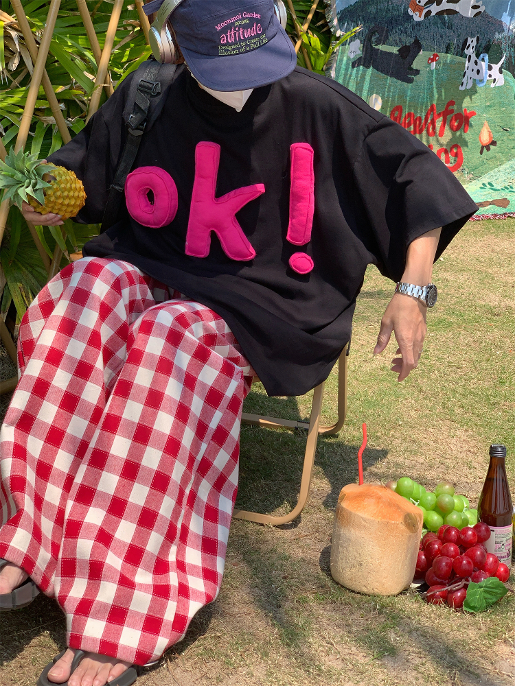 3D OK Letter Printed Short Sleeve T-Shirt for Men and Women, Casual Summer Loose Fit Vintage Style Tee 3D OK Letter Printed Short Sleeve T-Shirt for Men and Women, Casual Summer Loose Fit Vintage Style Tee