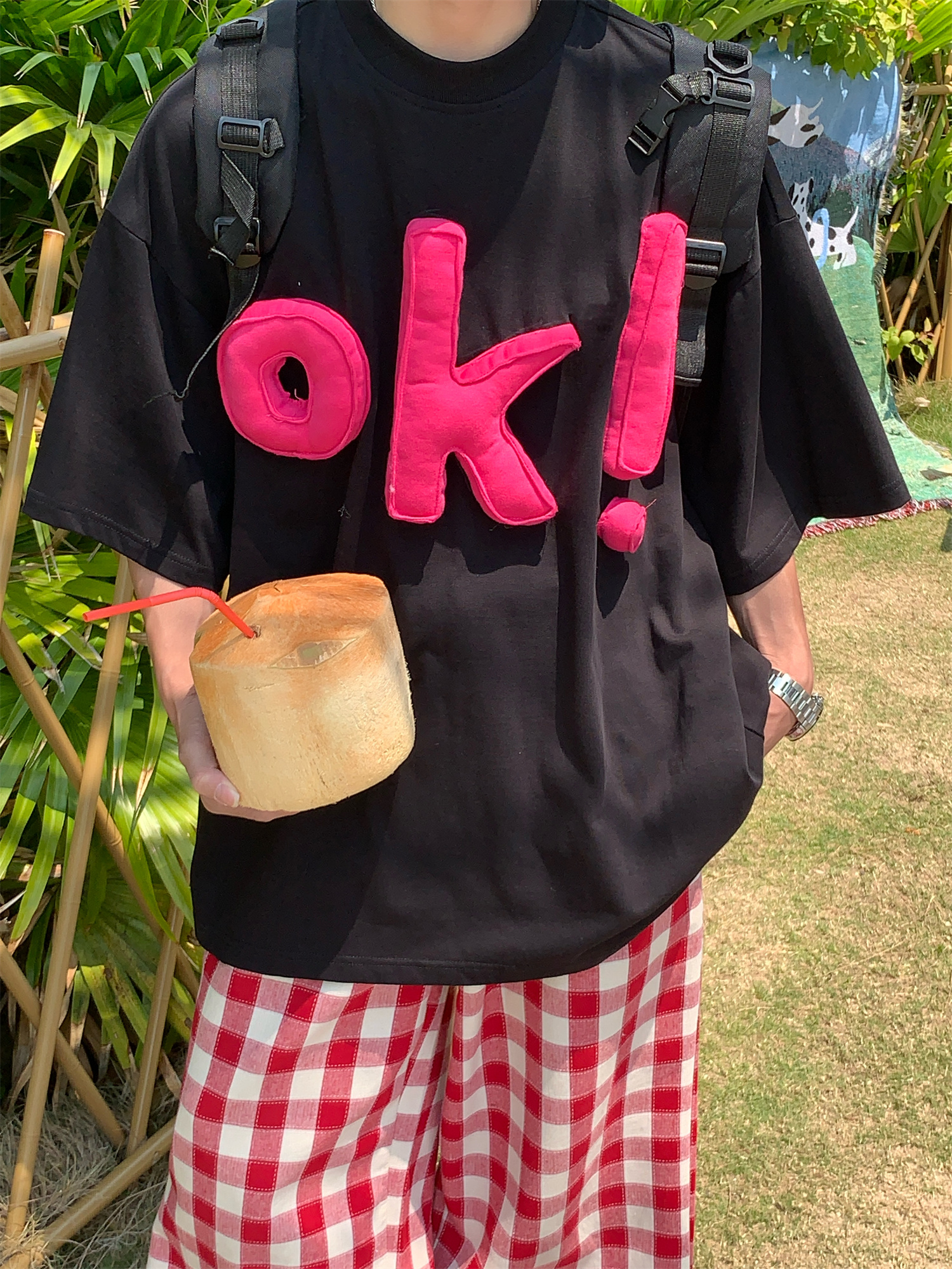 3D OK Letter Short Sleeve T-Shirt for Men and Women, Loose Fit Unisex Summer Tee, Vintage-Inspired Casual Wear 3D OK Letter Short Sleeve T-Shirt for Men and Women, Loose Fit Unisex Summer Tee, Vintage-Inspired Casual Wear