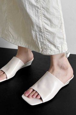 4.5cm Wedge Sandals - One-Strap Low-Heeled Mules, Versatile Slip-On Slippers for Effortless Summer Style