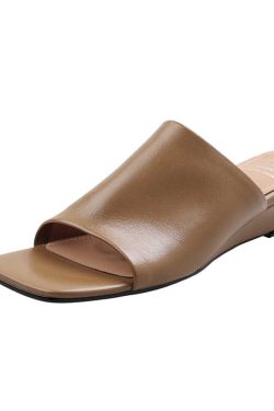 4.5cm Wedge Sandals - One-Strap Low-Heeled Mules, Versatile Slip-On Slippers for Effortless Summer Style