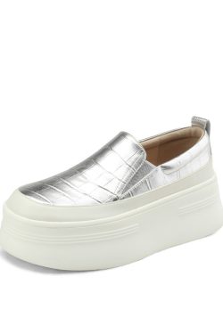 6 cm Thick-Soled Round Toe Italian-Style Soft Sole Shoes for Comfort - Genuine Leather Spring 2024 Footwear Trend