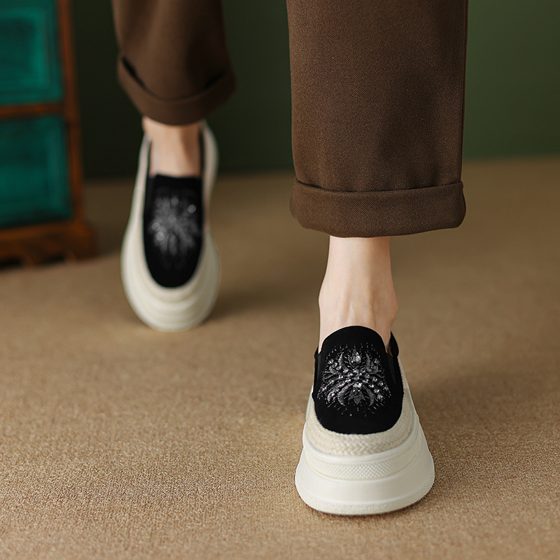 6 cm Thick-Soled Slip-On Loafers for Women - Italian-Style Genuine Leather Soft Sole Comfortable Footwear 6 cm Thick-Soled Slip-On Loafers for Women - Italian-Style Genuine Leather Soft Sole Comfortable Footwear