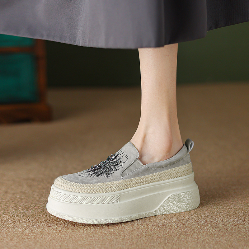 6 cm Thick-Soled Slip-On Loafers for Women - Italian-Style Genuine Leather Soft Sole Comfortable Footwear 6 cm Thick-Soled Slip-On Loafers for Women - Italian-Style Genuine Leather Soft Sole Comfortable Footwear