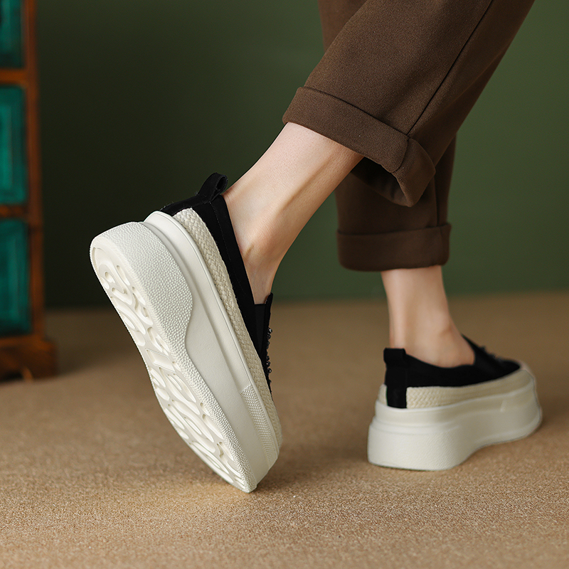 6 cm Thick-Soled Slip-On Loafers for Women - Italian-Style Genuine Leather Soft Sole Comfortable Footwear 6 cm Thick-Soled Slip-On Loafers for Women - Italian-Style Genuine Leather Soft Sole Comfortable Footwear