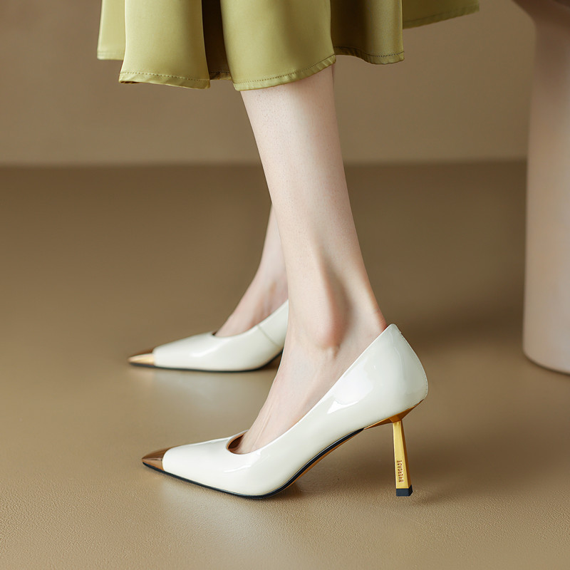 7.5 cm Italian-Style Patent Leather Stiletto Heels for Women - Comfortable Soft Sole, Sexy Genuine Leather Design 7.5 cm Italian-Style Patent Leather Stiletto Heels for Women - Comfortable Soft Sole, Sexy Genuine Leather Design