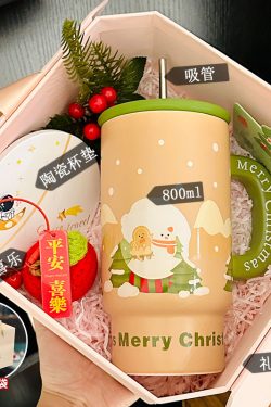 800ml Ceramic Straight Body Mug - Extra Large Capacity, Aesthetic Design, Perfect Gift for Girls and Friends, Stylish Straw Water Cup