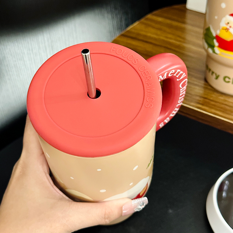 800ml Ceramic Straight Body Mug - Extra Large Capacity, Aesthetic Design, Perfect Gift for Girls and Friends, Stylish Straw Water Cup 800ml Ceramic Straight Body Mug - Extra Large Capacity, Aesthetic Design, Perfect Gift for Girls and Friends, Stylish Straw Water Cup