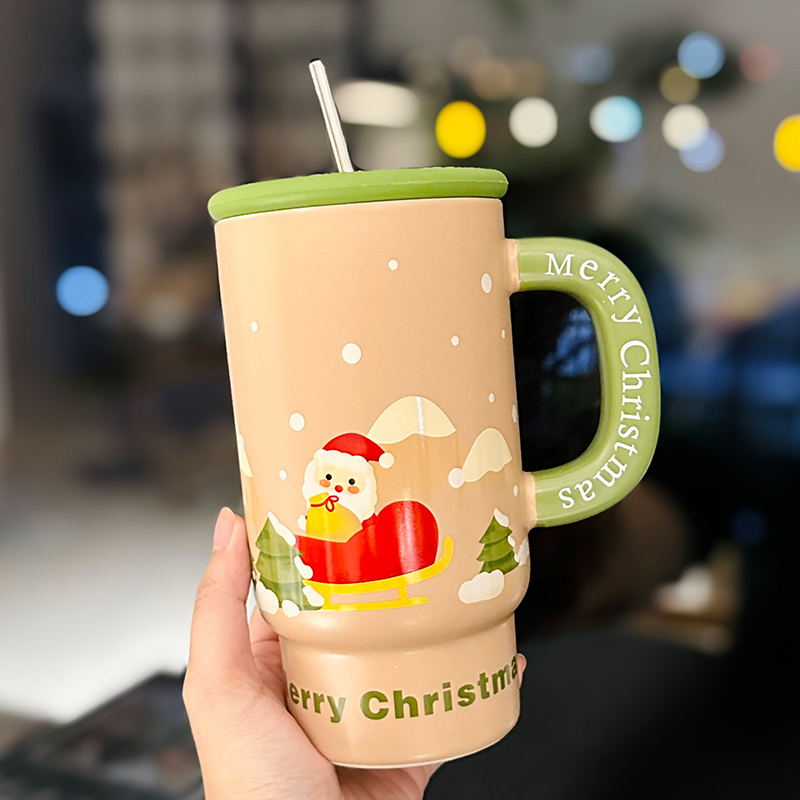 800ml Ceramic Straight Body Mug - Extra Large Capacity, Aesthetic Design, Perfect Gift for Girls and Friends, Stylish Straw Water Cup 800ml Ceramic Straight Body Mug - Extra Large Capacity, Aesthetic Design, Perfect Gift for Girls and Friends, Stylish Straw Water Cup