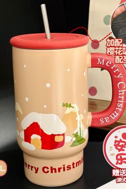 800ml Ceramic Straight Body Mug - Extra Large Capacity, Aesthetic Design, Perfect Gift for Girls and Friends, Stylish Straw Water Cup