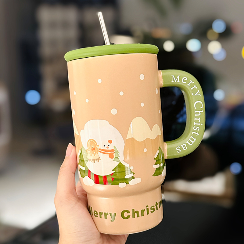 800ml Ceramic Straight Body Mug - Extra Large Capacity, Aesthetic Design, Perfect Gift for Girls and Friends, Stylish Straw Water Cup 800ml Ceramic Straight Body Mug - Extra Large Capacity, Aesthetic Design, Perfect Gift for Girls and Friends, Stylish Straw Water Cup