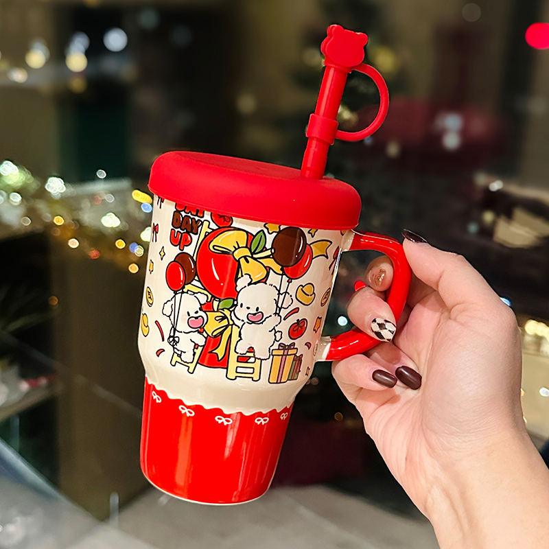 800ml Ceramic Straight Body Mug - Extra Large Capacity, Aesthetic Design, Perfect Gift for Girls and Friends, Stylish Straw Water Cup 800ml Ceramic Straight Body Mug - Extra Large Capacity, Aesthetic Design, Perfect Gift for Girls and Friends, Stylish Straw Water Cup