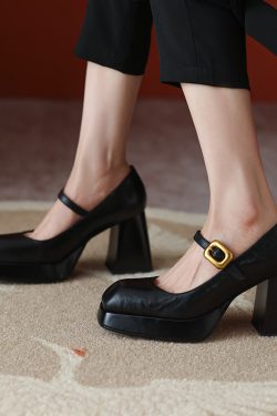 9 cm Italian-Style Soft-Soled Flats in First-Layer Cowhide - Comfortable Shallow Mouth Design for Everyday Wear