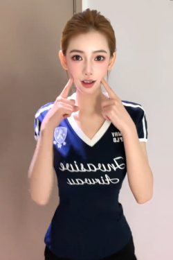 90s American Retro V-Neck Short Sleeve Women's Summer Color-Blocking Football T-Shirt Slim Fit Sports Top