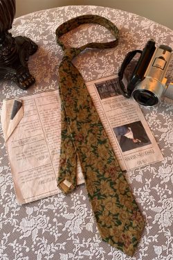 90s Retro Hong Kong Style Floral Bow Tie Shirt Accessory - Handmade Versatile Long Tie for Y2K Fashion