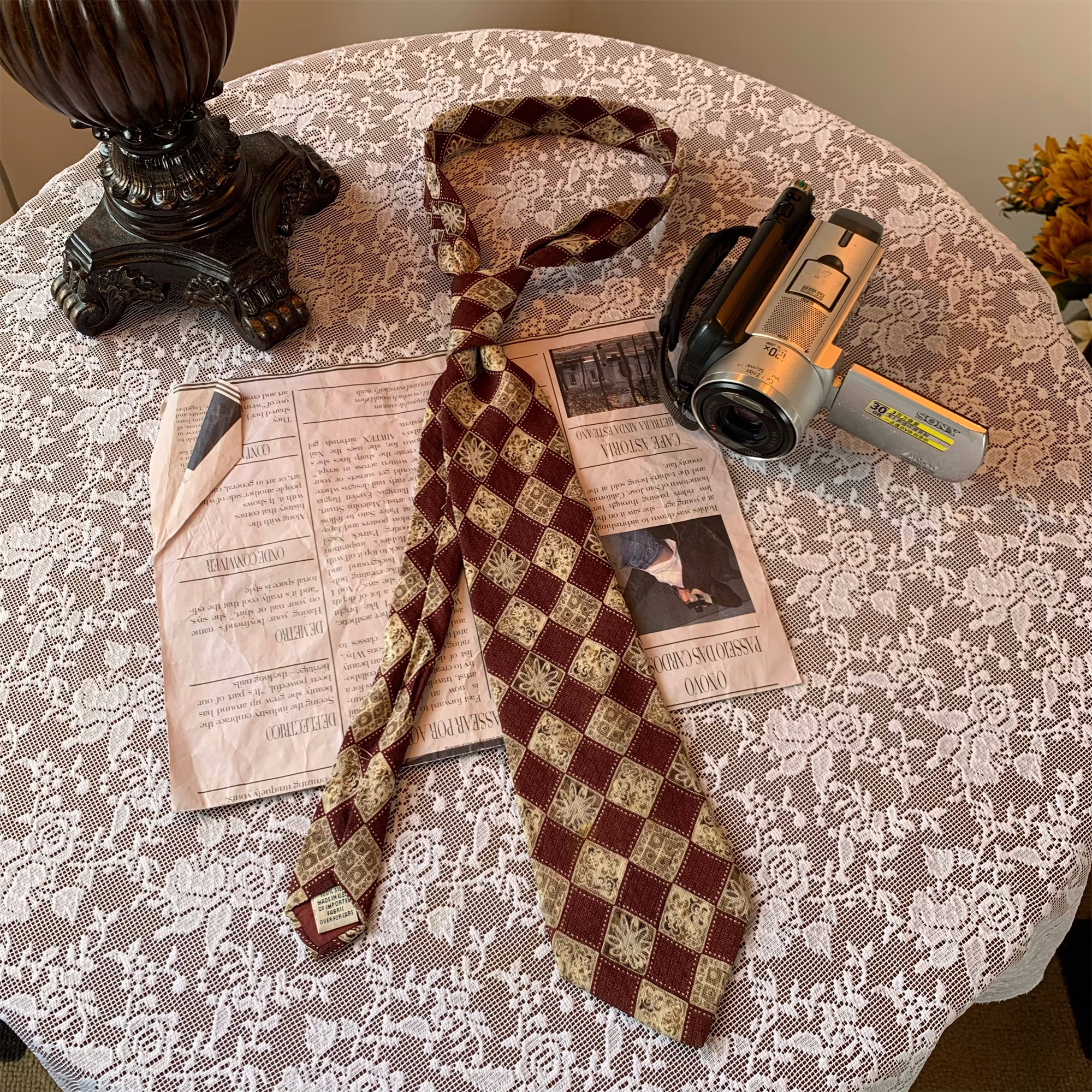 90s Retro Hong Kong Style Floral Bow Tie Shirt Accessory - Handmade Versatile Long Tie for Y2K Fashion 90s Retro Hong Kong Style Floral Bow Tie Shirt Accessory - Handmade Versatile Long Tie for Y2K Fashion