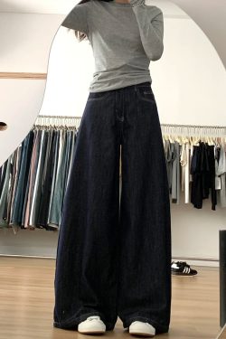 A-Line Wide-Leg Denim Pants for Women, Loose Fit, Casual Style, Flattering for Pear-Shaped Figures, 2025 Trendy Fashion