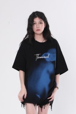 Abstract Butterfly Graphic Short Sleeve T-Shirt for Women - Trendy Hip-Hop Loose Fit Tee Inspired by Nature and Niche Designs