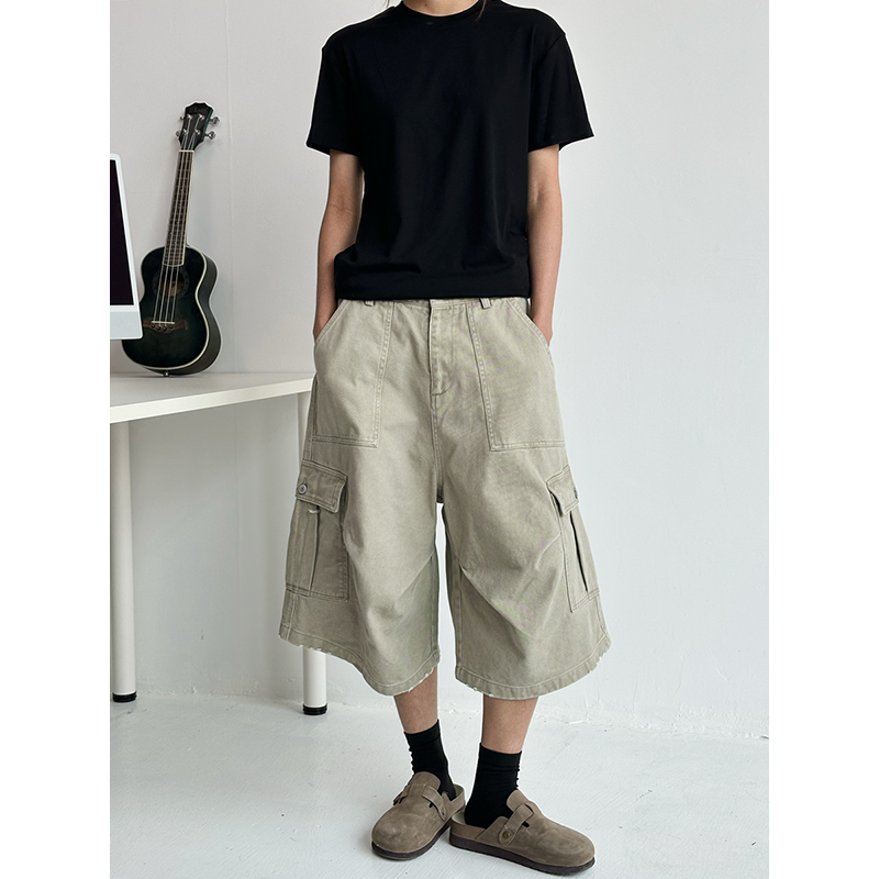 Adjustable Waistband Button Work Shorts for Men & Women - Casual Loose Fit Straight Shorts for Everyday Wear Adjustable Waistband Button Work Shorts for Men & Women - Casual Loose Fit Straight Shorts for Everyday Wear