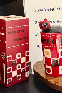 Adorable Cat Ceramic Mug with Straw, Perfect Gift for Girls, Best Friend Birthday Present, Cute Party Favor