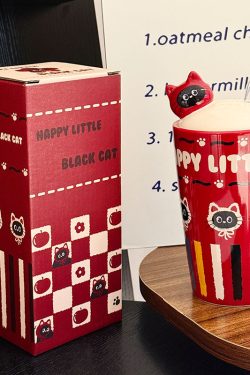 Adorable Cat Ceramic Mug with Straw, Perfect Gift for Girls, Best Friend Birthday Present, Cute Party Favor