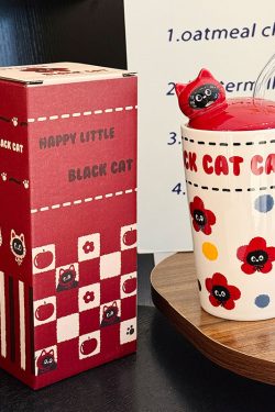 Adorable Cat Ceramic Mug with Straw, Perfect Gift for Girls, Best Friend Birthday Present, Cute Party Favor