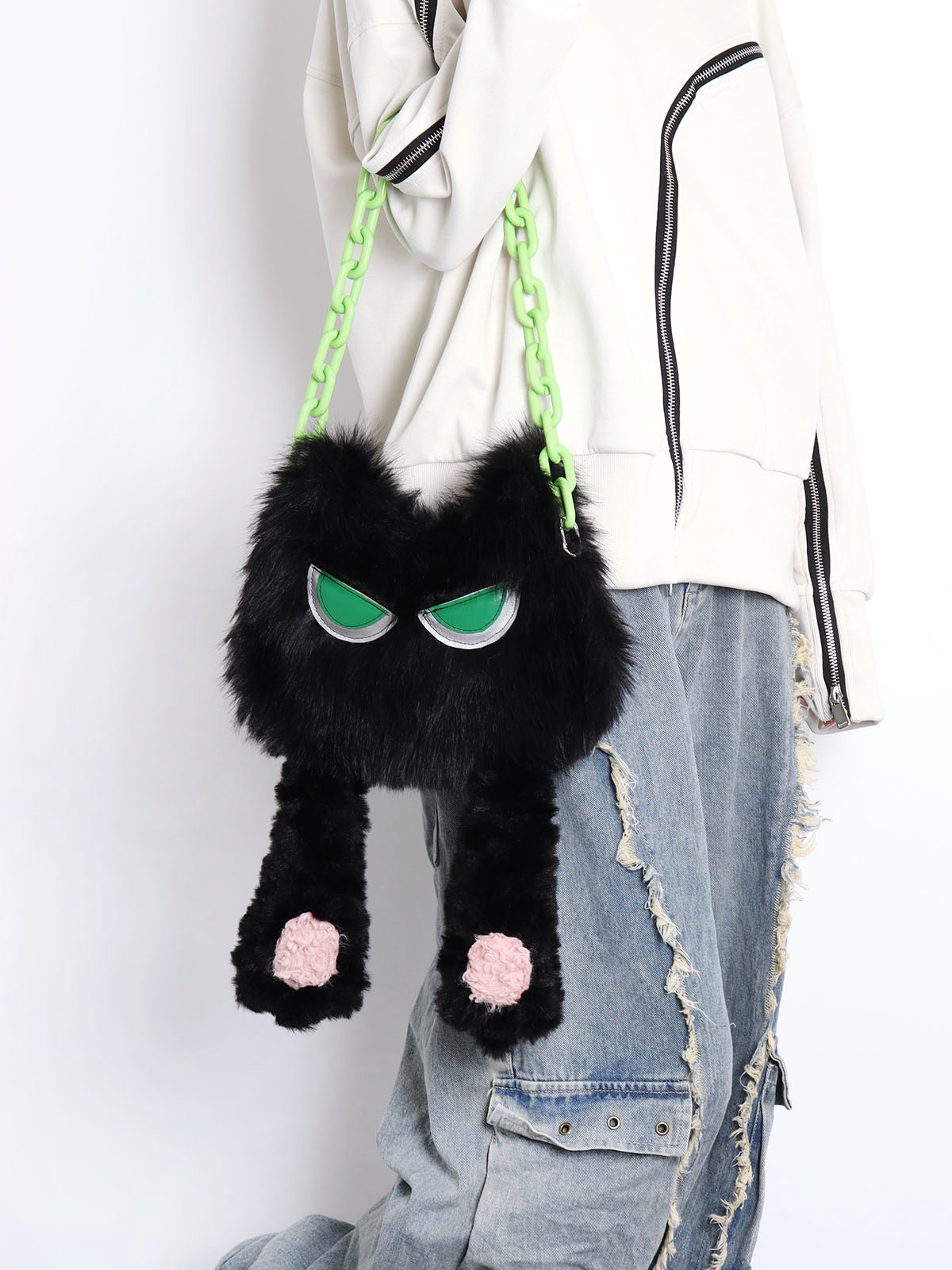 Adorable Plush Little Black Cat Crossbody Bag - Soft Autumn Collection, Cute Student Shoulder Bag for Niche Style Lovers Adorable Plush Little Black Cat Crossbody Bag - Soft Autumn Collection, Cute Student Shoulder Bag for Niche Style Lovers