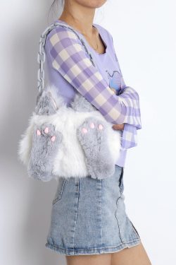 Adorable Plush Orange Cat Crossbody Bag for Women - Soft Face-Covering Shoulder Bag, 2024 Autumn Niche Style