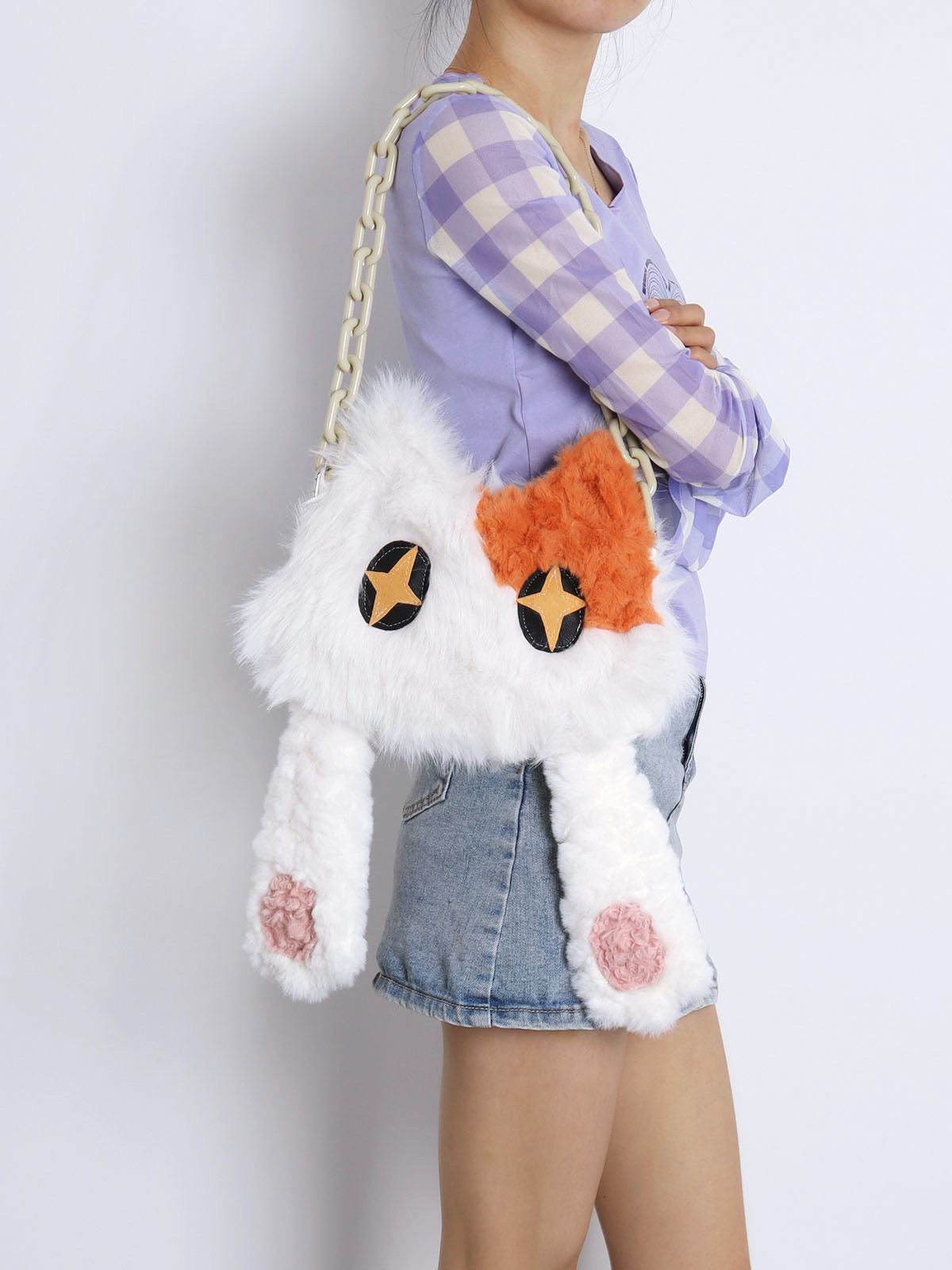 Adorable Plush Orange Cat Crossbody Bag for Women - Soft Face-Covering Shoulder Bag, 2024 Autumn Niche Style Adorable Plush Orange Cat Crossbody Bag for Women - Soft Face-Covering Shoulder Bag, 2024 Autumn Niche Style