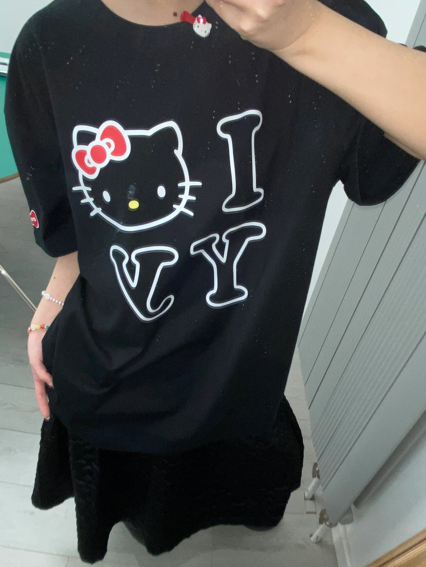 Age-Reducing Cute Kitty Print Heavyweight Cotton Short Sleeve T-Shirt - Irresistible Korean Niche Design Age-Reducing Cute Kitty Print Heavyweight Cotton Short Sleeve T-Shirt - Irresistible Korean Niche Design