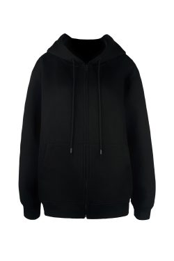 Air Layer Profile Loose Hooded Zip-Up Sweatshirt Jacket for Casual Y2K Style